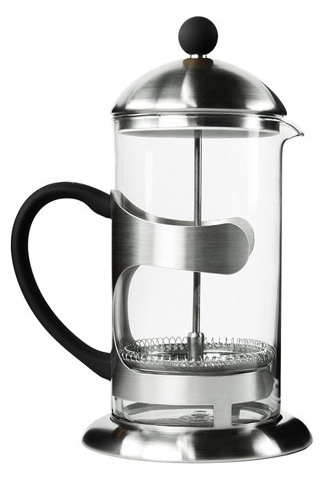 iCoffee Stainless Steel and Clear Glass Large French Press, 33.8 Ounce - Red N2
