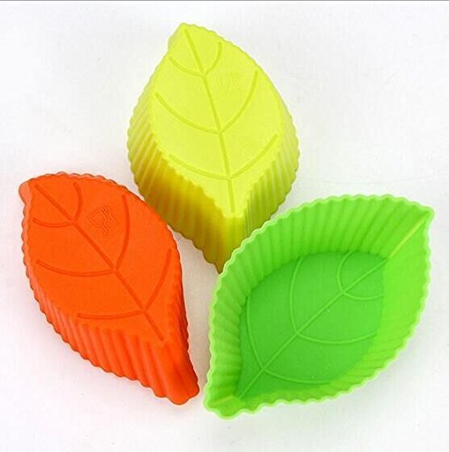 Drhob 6 PCS baking tools Food kitchen silicone DIY leaf shape cake mould