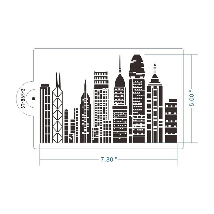 ART Kitchenware Skyscrapers Stencil for Cake Decorating Cake Border Decoration Mold ST-865-3 Color Beige N3