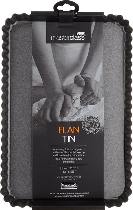 Master Class Non-Stick Loose Base Fluted Rectangular Flan / Quiche Tin 12" x 8" KCMCHB55