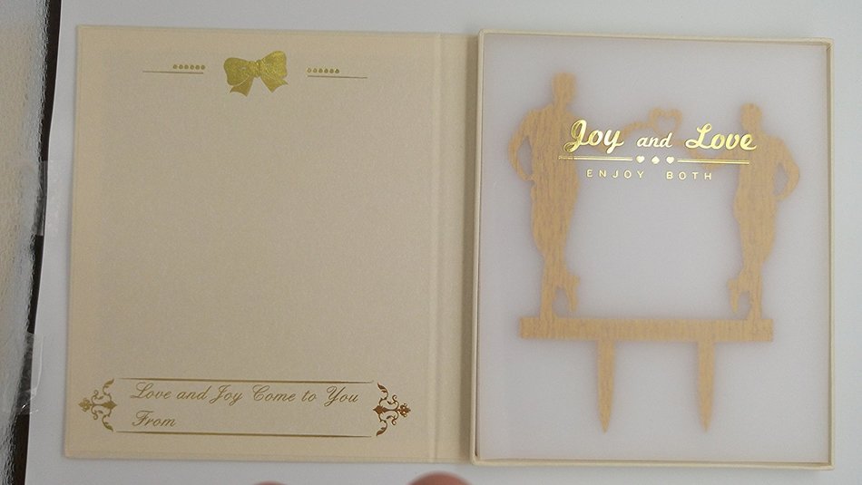 LOVENJOY Gift Box Pack Mr and Mr Gay Same Sex Silhouette Wedding Birthday Cake Topper (5.1-inch, Black) N5