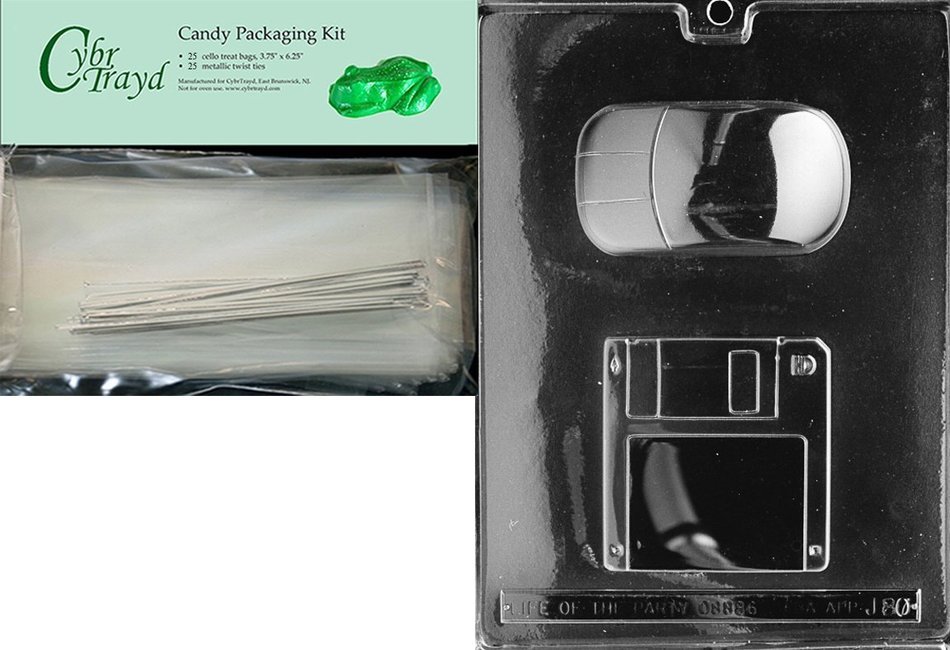 Cybrtrayd J080 Computer Disc and Mouse Jobs Chocolate Candy Mold N6