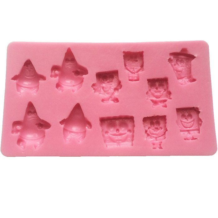 Funshowcase Large SpongeBob Cartoon Inspired Fondant Silicone Pastry Candy Mold for Cake Decoration, Cupcake Decorate...