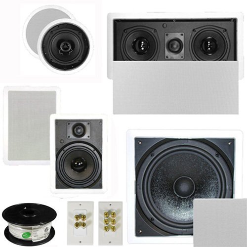 Theater Solutions 5.1 Home Theater 4 Speaker Set with Center, 10" Passive Sub More TS5C6WL51SET10