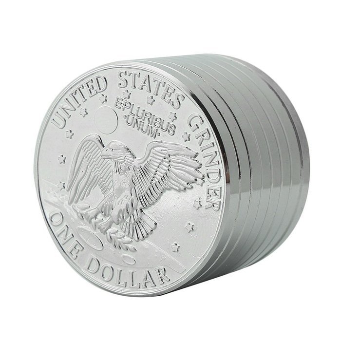 Tobacco Smoke Metal Manual Crusher Grinder Dollar Coin Pattern N4