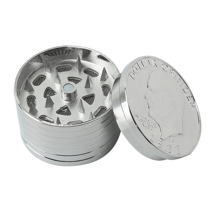 Tobacco Smoke Metal Manual Crusher Grinder Dollar Coin Pattern N5