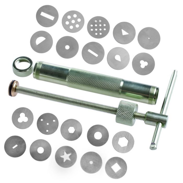 Wrisky 20 Discs Stainless Clay Sugar Fondant Craft Tool Cake Paste Extruder Sculpture N6