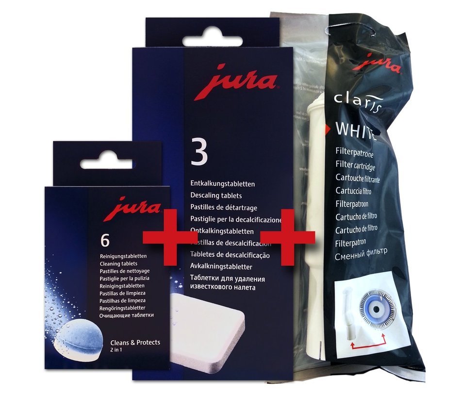 Descalling + Cleaning Tablets for Jura-Capresso Automatic Coffee and Espresso machines + Jura Claris White Combo...