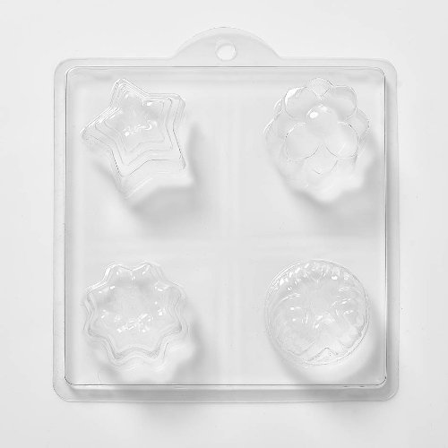 World of Moulds 4 Cavity Assorted Shapes 6 Soap/bath Bomb Mold N48