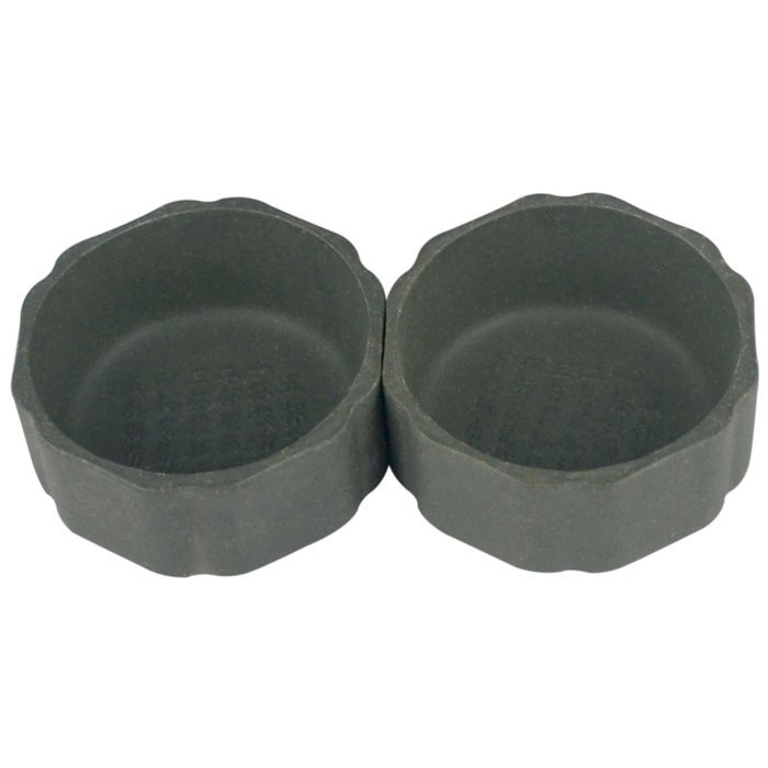 Chinese Yixing Zisha Kungfu Tea Mug Six Angle Square Cup 25cc 2 PCS Pack Green