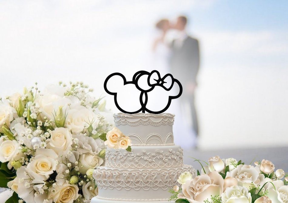 Mickey and Minnie Inspired Wedding Cake Topper