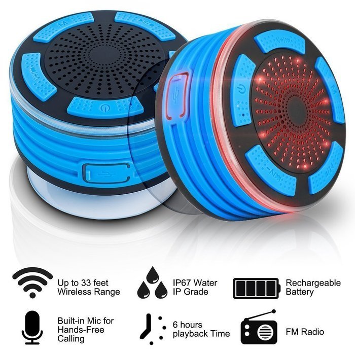 Portable Bluetooth Outdoor Speaker with FM Radio, DLAND Waterproof ( IP67 Grade ) Wireless Bluetooth V4.0 Speaker... N3