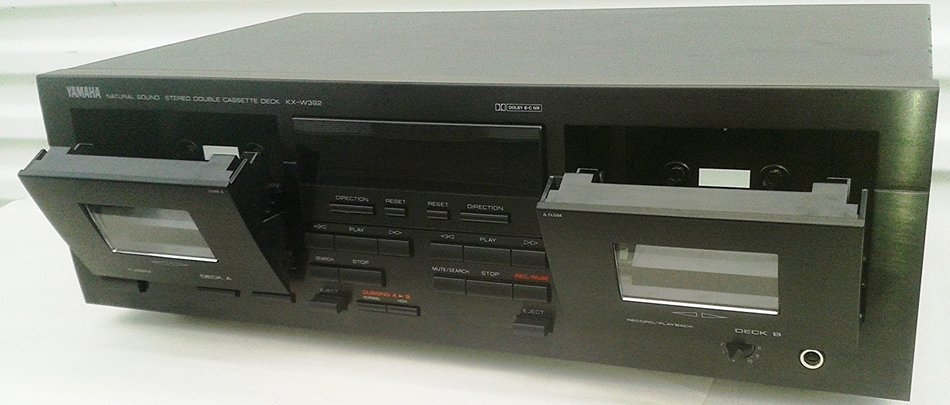 Yamaha KX-W392 Recordable Auto Reverse Dual Cassette Tape Deck with Complete with AV Cables and Online Instruction... N6