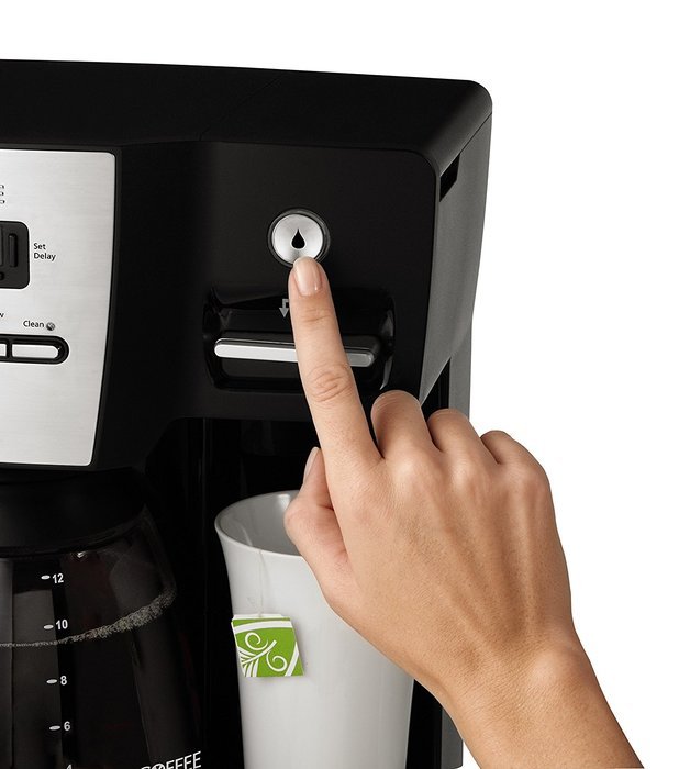 Mr. Coffee BVMC-DMX85 12-Cup Programmable Coffeemaker with Integrated Hot Water Dispenser, 16-Ounce, Black/Chrome N13