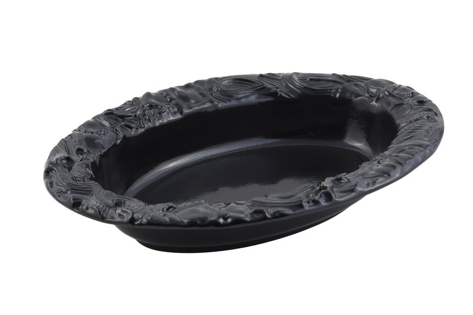 Bon Chef 5501BLK Aluminum Oval Pasta Serving Bowl, 5 quart Capacity, 20" Length x 13-1/2" Width x 3-1/2" Height...