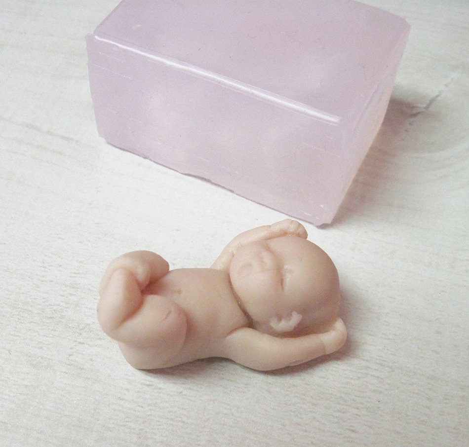 Silicone Mold for Baby "Ollie" Soft Silicone Mold Handmade Supply N5