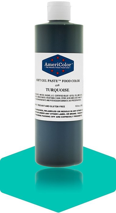 TURQUOISE 13.5 Ounce Soft Gel Paste Food Color