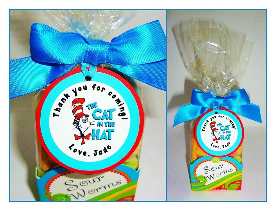 30 Dr Seuss The Cat in the Hat personalized gift tags birthday party favors Party Supplies Best Selling Prod