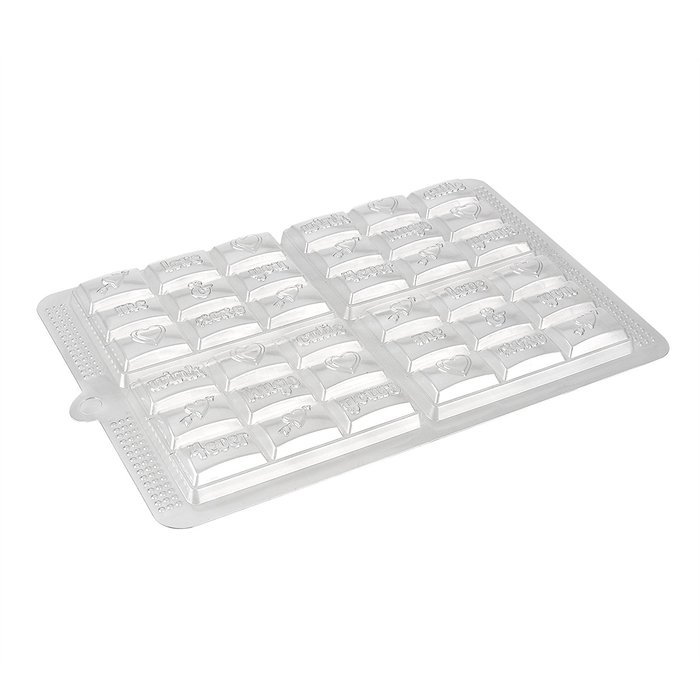Sweet Creations 4-Bars Valentine's Day Chocolate Message Mold, White N2