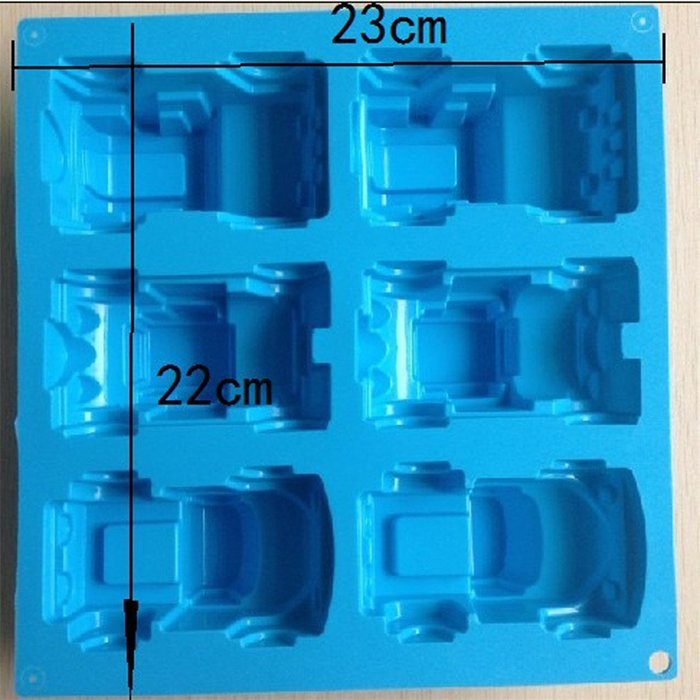 LYNCH 6Pcs Car Shaped 3D Silicone Fondant Cake Mold Cake Tin