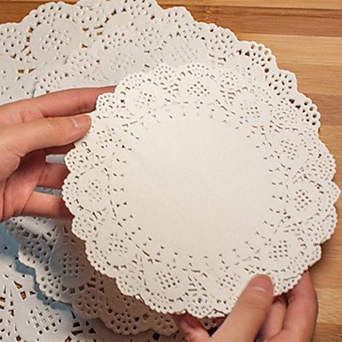 Sher 6.5" Lace Round 100Pcs Paper Doilies Cake Placemat Craft Coasters Wedding Party Christmas Table Decoration... N2