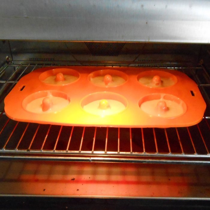 Silicone Donut Maker Baking Pan Tray - 6 Holes - Pure Food Grade Premium Non-Stick Silicon - Orange - Bake Like... N6
