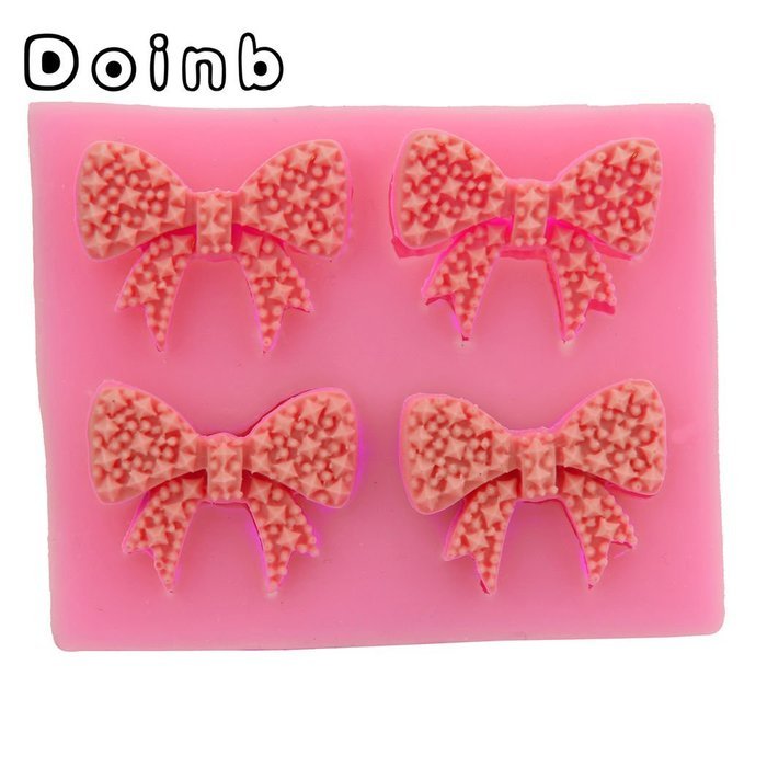 Doinb Jewel Butterfly Knot Bowknot Fondant Silicone Molds Outer Size 9.5x6x1.5CM GJM-1773 FDA N36