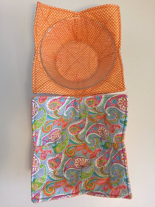 Bright Sherbert Paisley,handmade,Hot Cold Bowl Cozy,Microwave Bowl Cozie,Fabric Trivet, Hot pad,Pot Holder,Cotton...