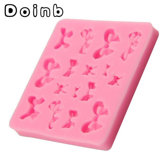 Doinb Jewel Butterfly Knot Bowknot Fondant Silicone Molds Outer Size 9.5x6x1.5CM GJM-1773 FDA N41