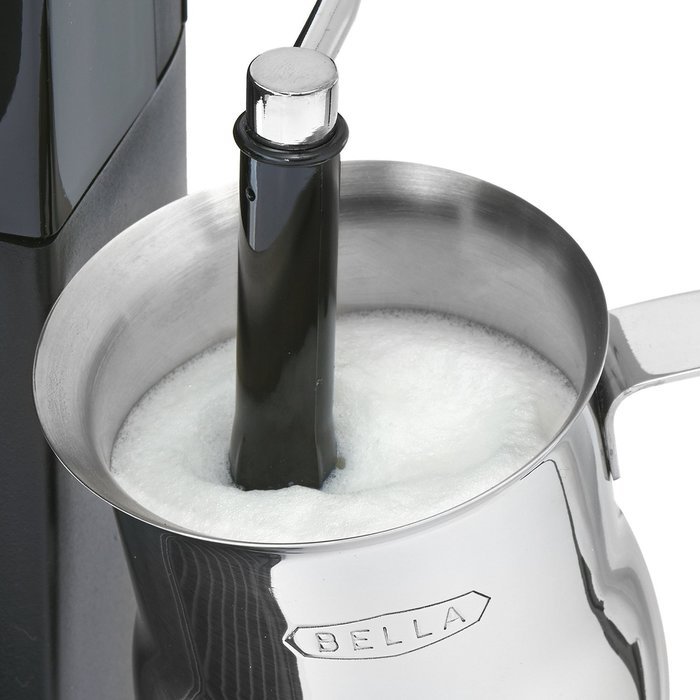 BELLA Personal Espresso Maker with Built-in Steam Wand and 5 Bar Pressure, black N5
