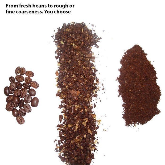 Chinu Manual Coffee Grinder with Ceramic Conical Burr Mill &ndash; 4 Piece Set, Includes Stainless Coffee Bean Scoop... N4