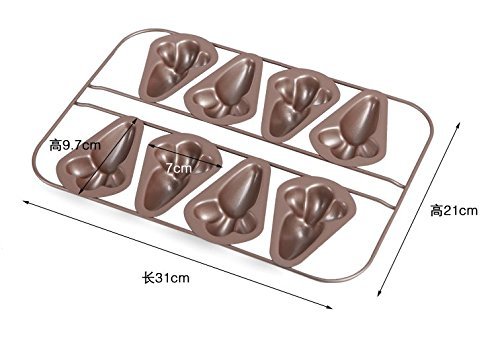Astra Gourmet Premium 8-Cup Carrot Prints Cake Pan Cute Carbon Steel Baking Pan Cake Mold Muffin Pan, 12 x 8 inch N8