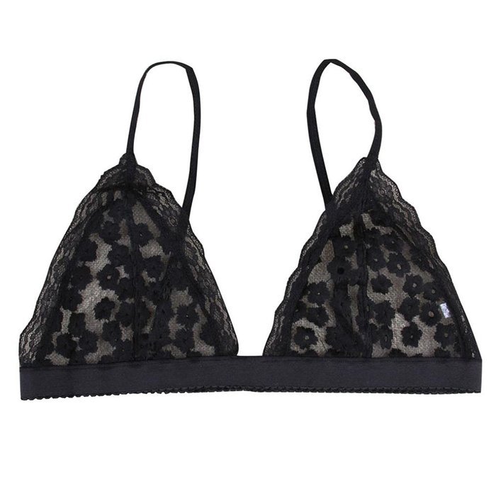 PHOTNO Women Lingerie Floral Sheer Lace Bra Top Seamless Bralette Cup Wireless Bra N3