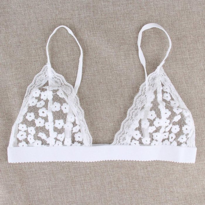 PHOTNO Women Lingerie Floral Sheer Lace Bra Top Seamless Bralette Cup Wireless Bra N4