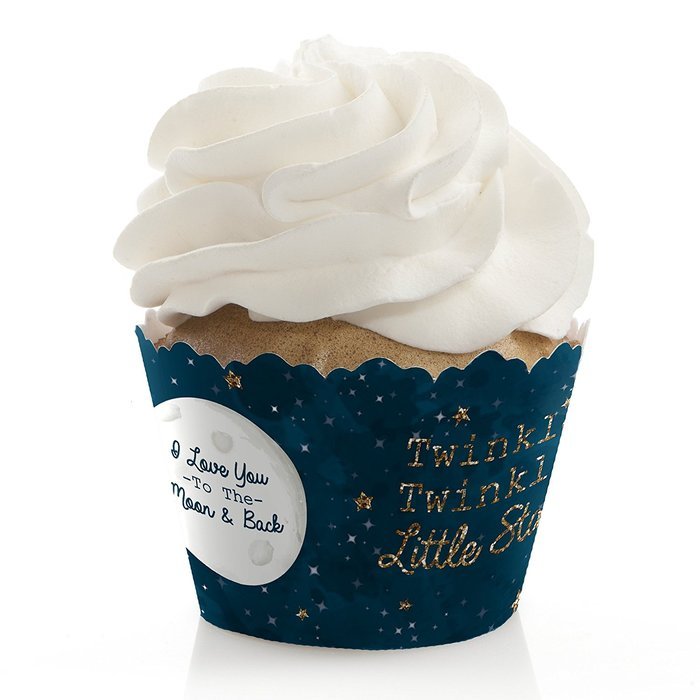 Twinkle Twinkle Little Star - Baby Shower or Birthday Cupcake Wrappers - Set of 12