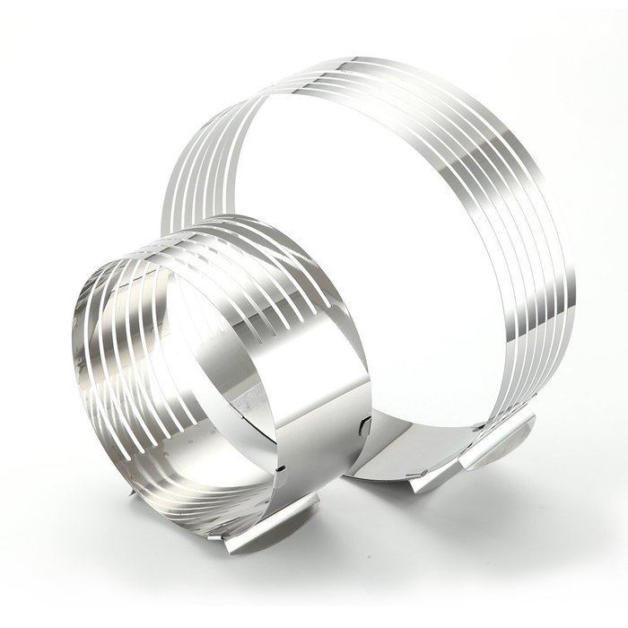Kalrede Retractable Stainless Steel Circle Mousse Ring Baking Tool Set of 2(16-20cm,24-30cm) N5
