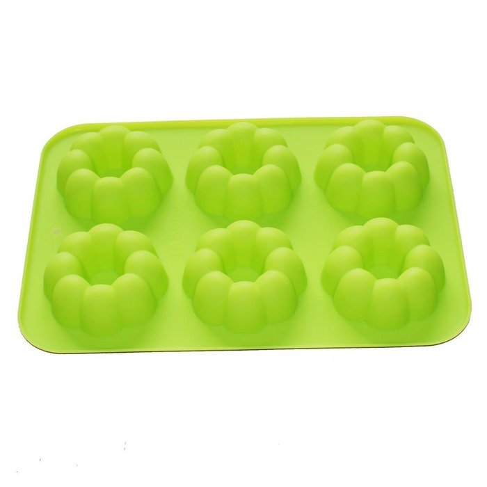 Round Flower 6 Cavity Silicone Doughnut Cake Mould Soap Mold Silicone ...