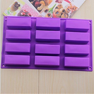Y&XL&H 12 Hole Rectangular Shape Cake Ice Jelly Chocolate Molds,Silicone 29.5&iexcl;&Aacute;17&iexcl;&Aacute;3 CM(11.7&iexcl;&Aacute;6.7&iexcl;&Aacute;1.2 INCH)
