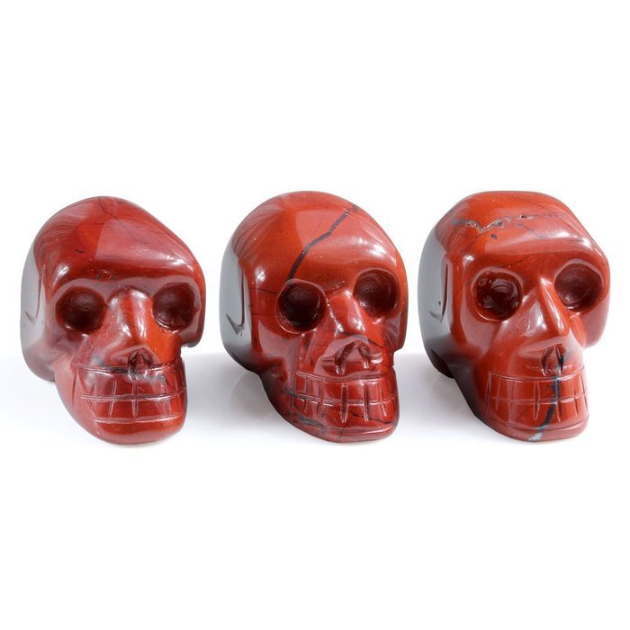 JOVIVI Hand Carved Natural Gemstone Healing Reiki Skull Head Statue Figurine 1.5 inches w/Box (Turquoise) N38