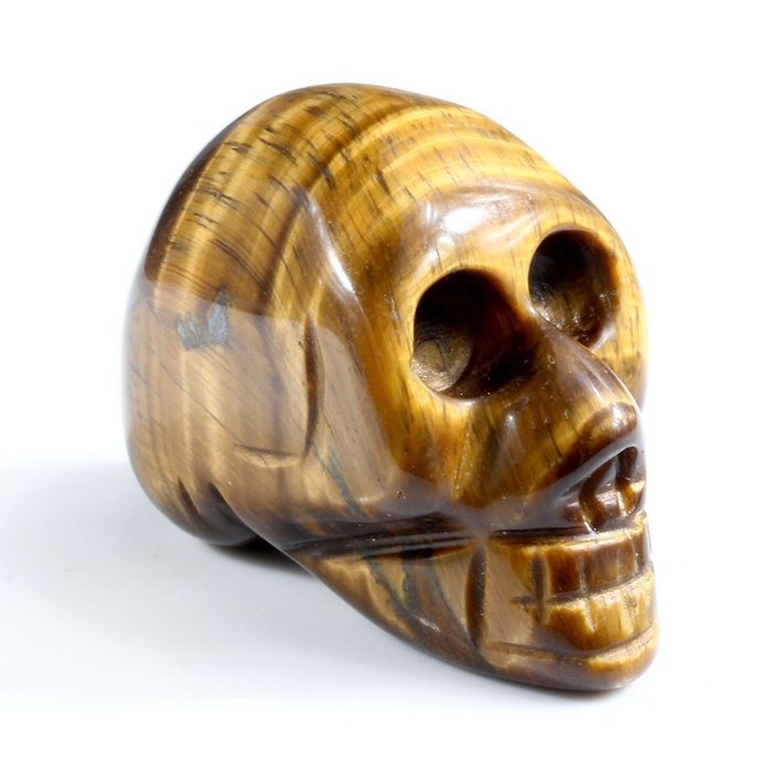 JOVIVI Hand Carved Natural Gemstone Healing Reiki Skull Head Statue Figurine 1.5 inches w/Box (Turquoise) N43