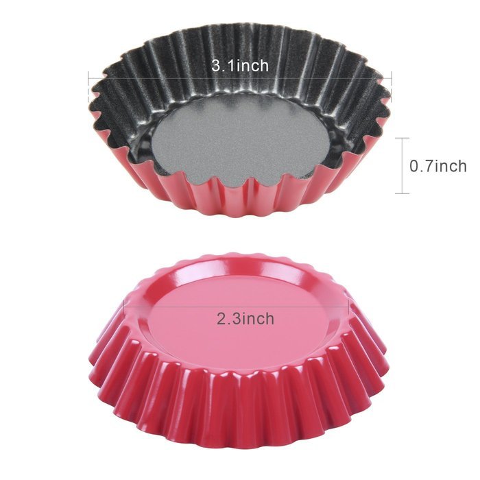 Yilove Non Stick 3" Shell Molds Tart Baking Cups Mini Cake Pans 5 Pack N9