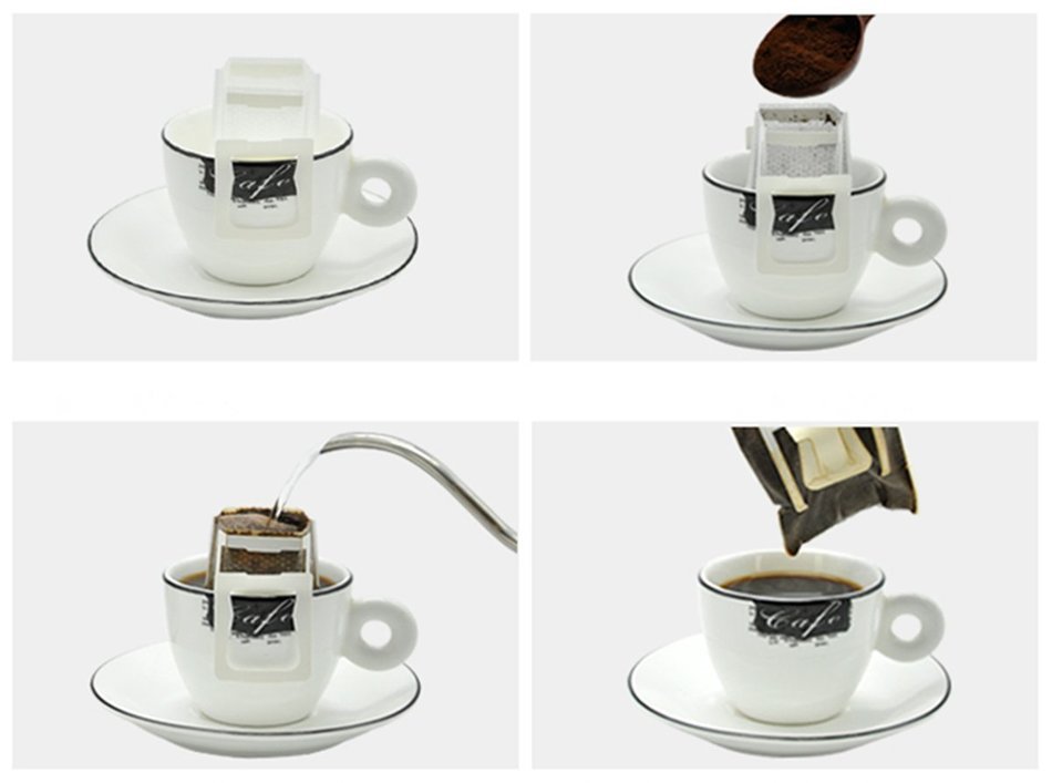 Huayoung Hanging Ear Coffee Bag Portable Drip Coffee Filter Disposable Coffee Filters (50) N3