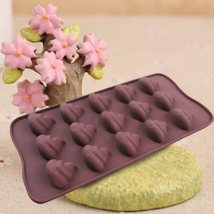 Zeroyoyo Emoji Poop Face Silicone Mold For Cake Chocoloate Candy Biscuit Ice Baking N7