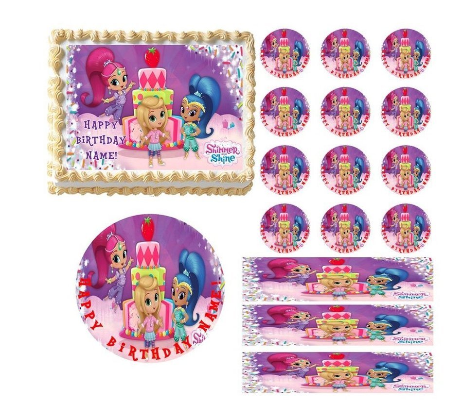 SHIMMER & SHINE Edible Cake Topper Image Frosting Sheet Cake Decoration Edible (half sheet (10x16))