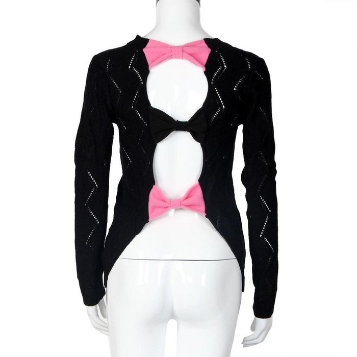 Knitwear Cardigan Outwear,Morecome Women Long Sleeve Loose Bowknot Knitted Sweater (M, Black) N10