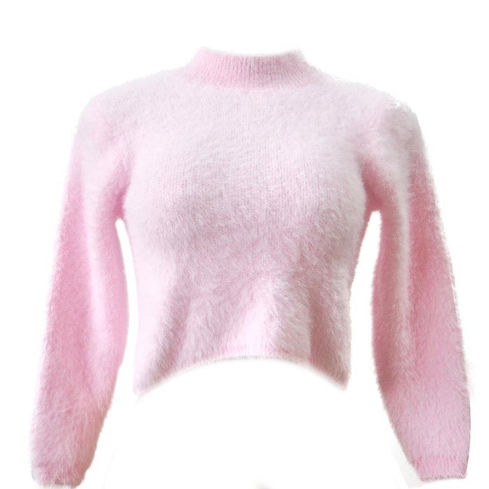 Blouse,BeautyVan Women Long-sleeved High-necked Shirt Umbilical Bottomed Plush Blouse (One Size, Gray) N21