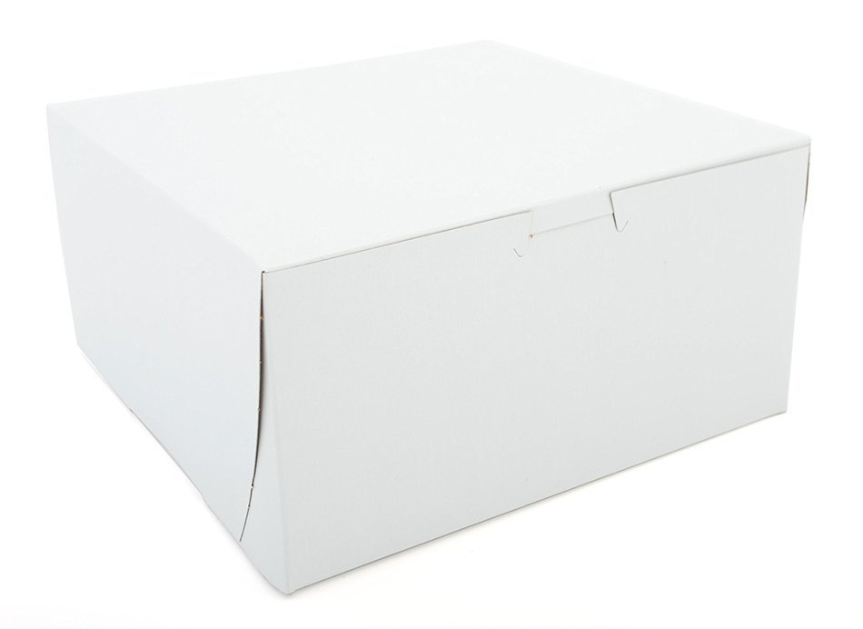 Southern Champion Tray 0941 Premium Clay-Coated Kraft Paperboard White Non-Window Lock Corner Bakery Box, 8" Length... N2