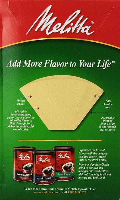 Melitta Cone Coffee Filters, Natural Brown, No. 2, 40 ct N2