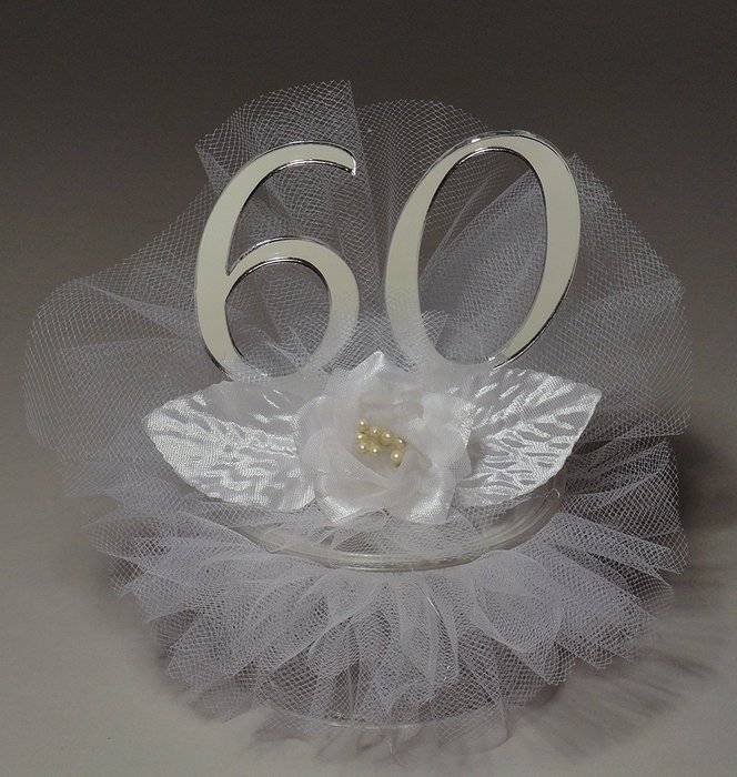 60th Wedding Anniversary Cake Topper