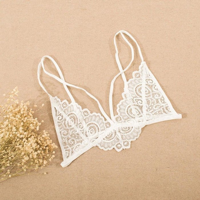 Underswear Laimeng,Women Lace Floral Bralette Bralet Bra Bustier Crop Top Cami Unpadded Tank (L, Black) N5